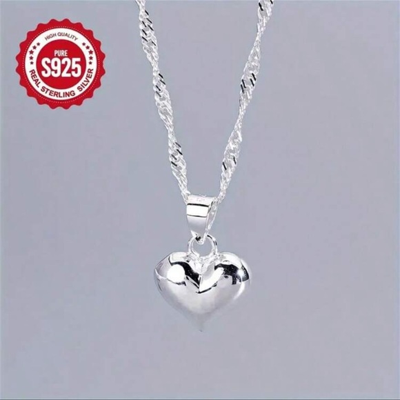 ๐ชท 925 Sterling Silver Heart Pendant Necklace - Picture 3 of 7